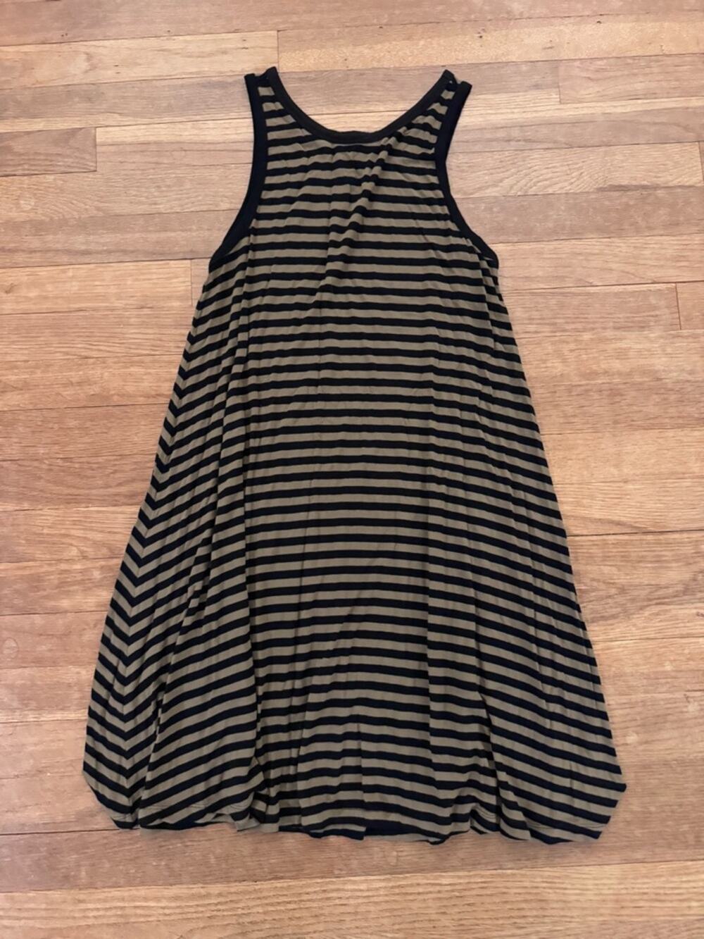Old Navy Women's Tan Black Striped Sleeveless Mini Swing Dress - Size S
b33